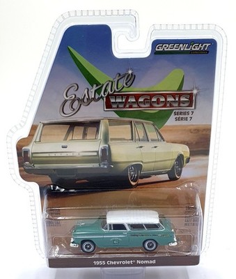 Greenlight Maßstab 1:64 36040-A - 1955 Chevrolet Nomad - grün/weiß