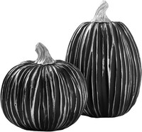 Herbstdeko KüRbis Set 2Er Halloween Deko Schwarz Tischdeko Geschenk