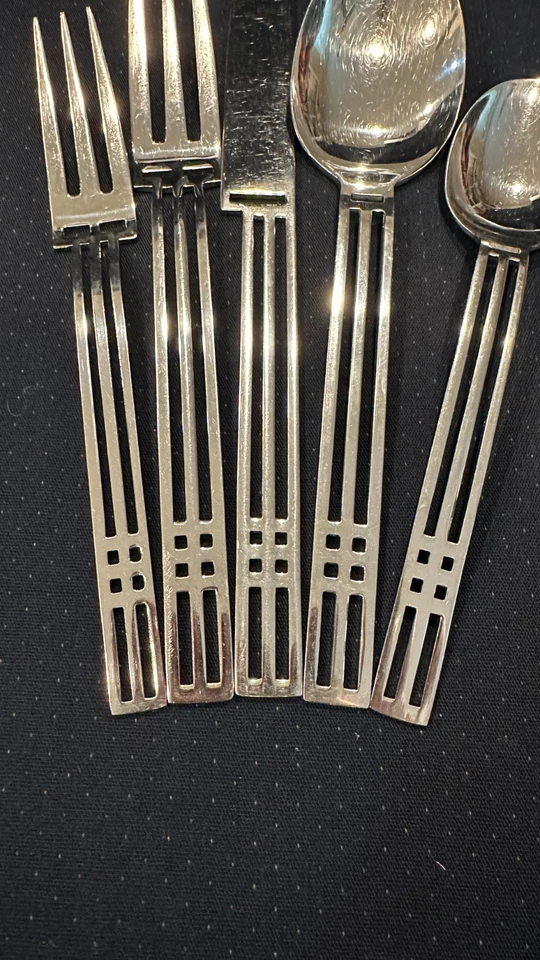 Cubiertos de acero inoxidable Sasaki retirados con ventanas 18/8 5 piezas Patino Walf Japón Foto 2 de 4