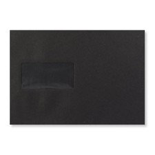 Image of 380 x Black 162x229mm C5 Black Wallet Window Peel & Seal 120gsm Envelopes