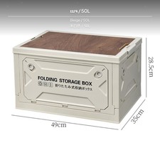 Urbanwave Faltbare Camping-Aufbewahrungsbox Mit Holzdeckel, 50 L, Tragbarer