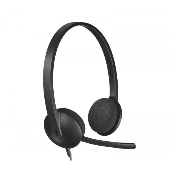 H340 usb headset auricolare cablato a padiglione usb a nero - Immagine 2