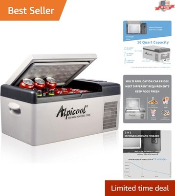Energy-Efficient C15 Portable Freezer: 15 Liter 12V Car Fridge for Adventures