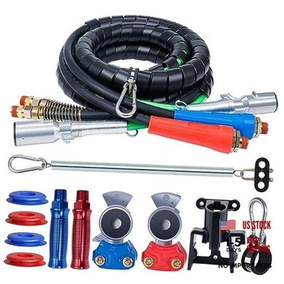 Semi Truck Air Lines Kit 12 FT 3 in 1 ABS Electric Power Line Air Hoses with