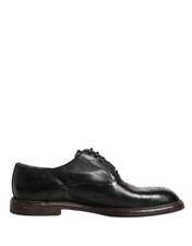 Dolce & Gabbana Black Calfskin Leather Oxford Dress Men's Shoes Authentic