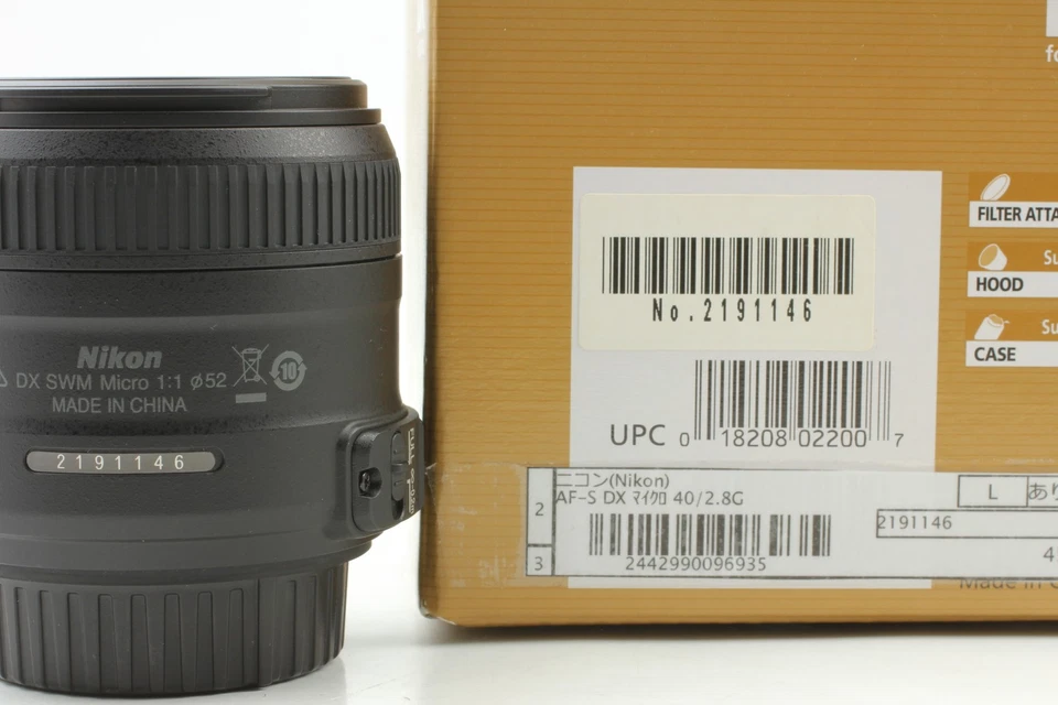 [Top MINT IN BOX] Nikon AF-S DX Micro Nikkor 40mm f/2.8 G Lens w/Hood From JAPAN - Image 3 of 4