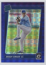 2021 Panini Donruss Optic Rated Rookie Blue Pandora Prizm /99 Brady Singer 3do