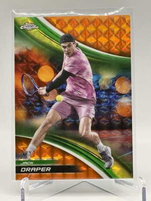 #ad 2025 Topps Chrome Tennis Jack Draper ORANGE 25 Geometric Refractor $13.50
