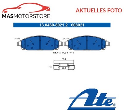 SATZ BREMSBELÄGE BREMSKLÖTZE ATE 130460-80212 A FÜR JEEP GRAND CHEROKEE III