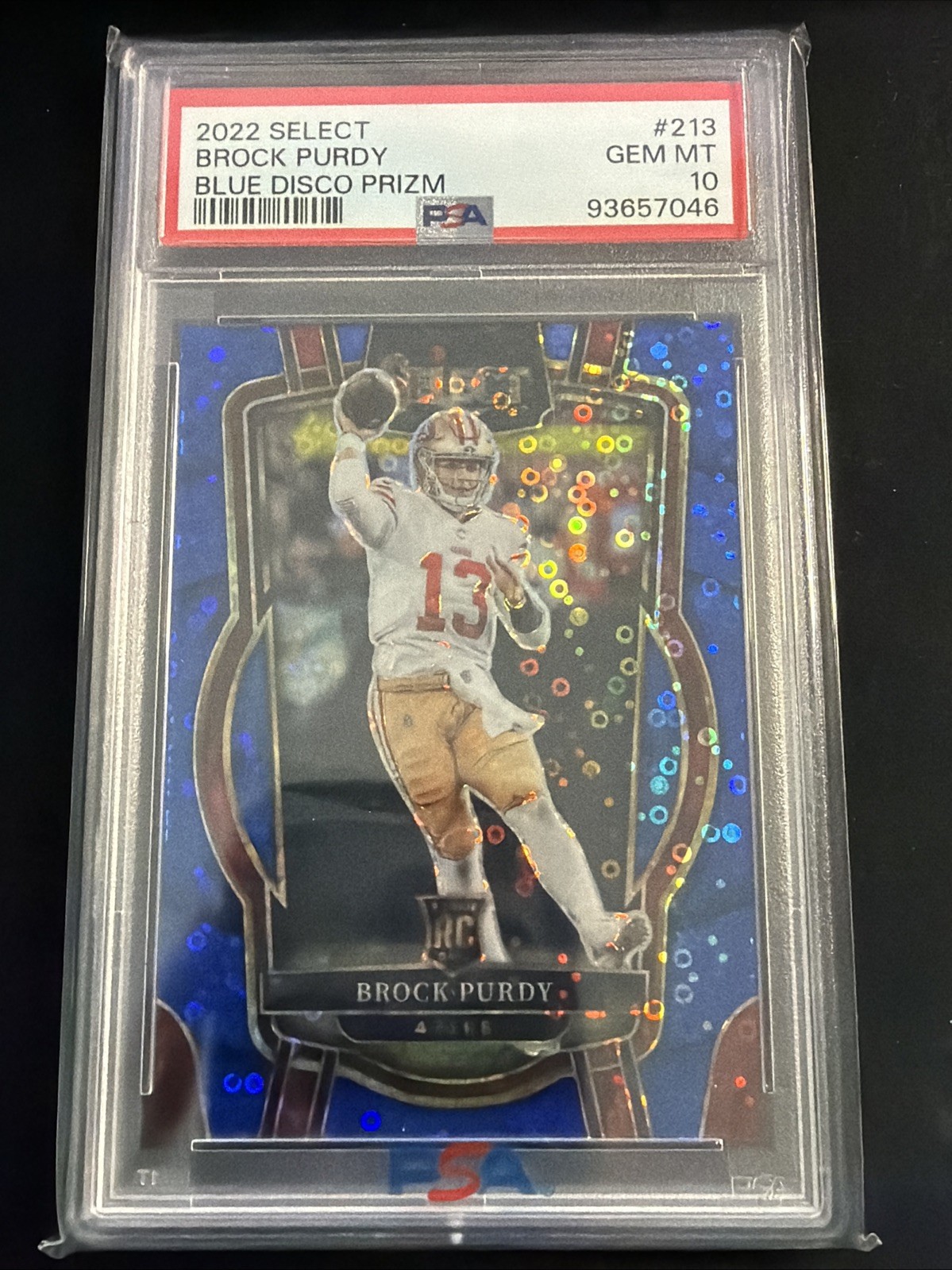 2022 Select Club Level Brock Purdy Blue Disco /25 PSA 10