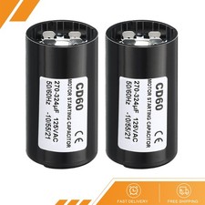2 Pcs Motor Start Capacitor 270-324uF/Mfd 125V 50/60Hz CD60 Run Capacitor