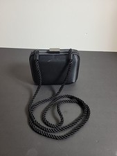 Vintage Neiman Marcus Collection Black Satin Evening Bag   Mini Clutch Purse