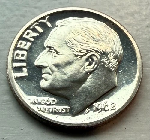 1962 Roosevelt Dime 90% SILVER – Brilliant AU/BU – Nice Luster