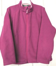 LL Bean Fleece Jacket Pink Girls Large 14/16 Full Zip Pocket Reflective Two Tone