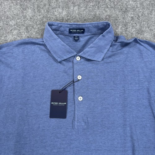 NWT Peter Millar Greystone Linen Polo Shirt XXL Blue Crown Crafted MS24XK31 $180 - Picture 3 of 8