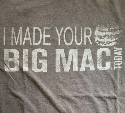 Vintage Y2K McDonald's Employee Big Mac Fast Food T Shirt Medium