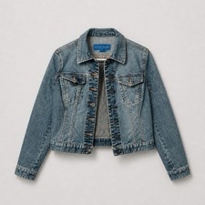 FCUK  jeans Blue Denim Jacket Button Pockets ...