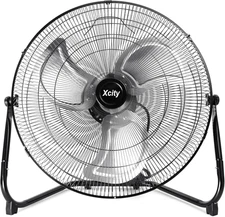 20 Inch Industrial Floor Fan, 3-Speed High Velocity Heavy-Duty Standing Fan, 180
