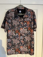 Pretty Green Mens Shirt Elvis Presley Paisley Large Used Short Sleeved