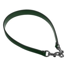 25.59 Inch PU Leather Short Bag Strap with Clasp, Dark Green, Grey Buckle
