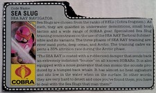 Vintage G.I. Joe COBRA SEA SLUG SEA RAY NAVIGATOR File Card 1987