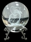 3D Engraved 2.5” Crystal Ball with Stand Dolphin Paperweight Glass Sphere — photo 1