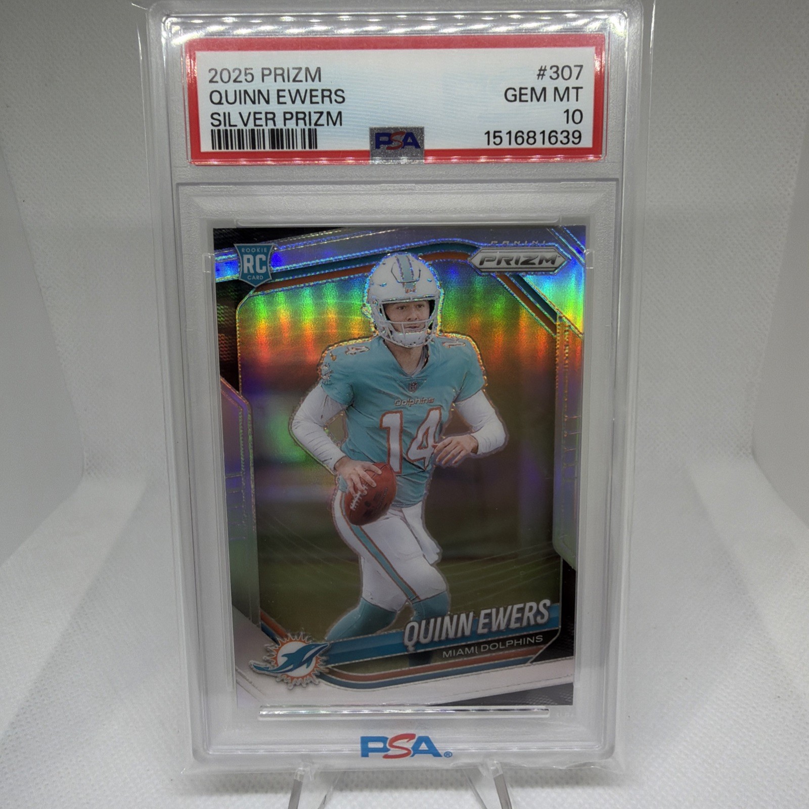 2025 Panini Prizm Quinn Ewers Silver Prizm Rookie Card #307 PSA 10