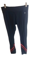 Tory Burch Sport Weightless Chevron Leggings Navy Blue Large Zip Key Pocket