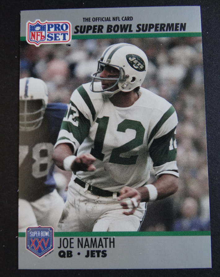 1990-91 Pro Set #34 Joe Namath New York Jets Super Bowl Supermen Card