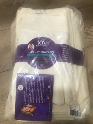 Joy Mangano 11-Pc Plush Cosmetic-Resistant Luxury Towel Set - Ivory