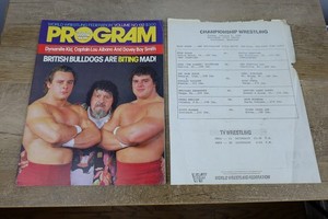 WWF Program 132 British Bulldogs Baltimore MD Match Card Hulk Hogan Junkyard Dog