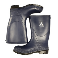 Kamik Stomp Rain Boots Womens US 6 Blue Waterproof Rubber Sole Round Toe Pull On