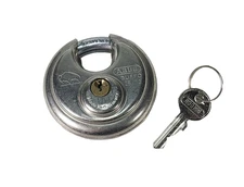 ABUS  Buffo 28/70 Diskus Round  Stainless Steel Padlock w/ Key Made in Germany