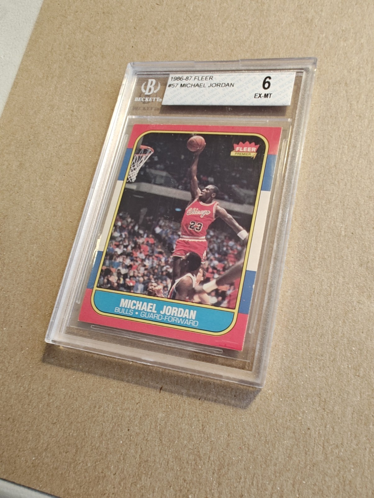 1986 Fleer Michael Jordan Rookie #57 Beckett 6 view 10