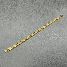 Vintage Gold Tone Swirl Link Chain Bracelet Women Spring Ring Clasp Jewelry 6.5"