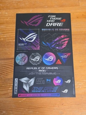 Genuine ASUS ROG Republic Of Gamers Decal Stickers Set Sheet