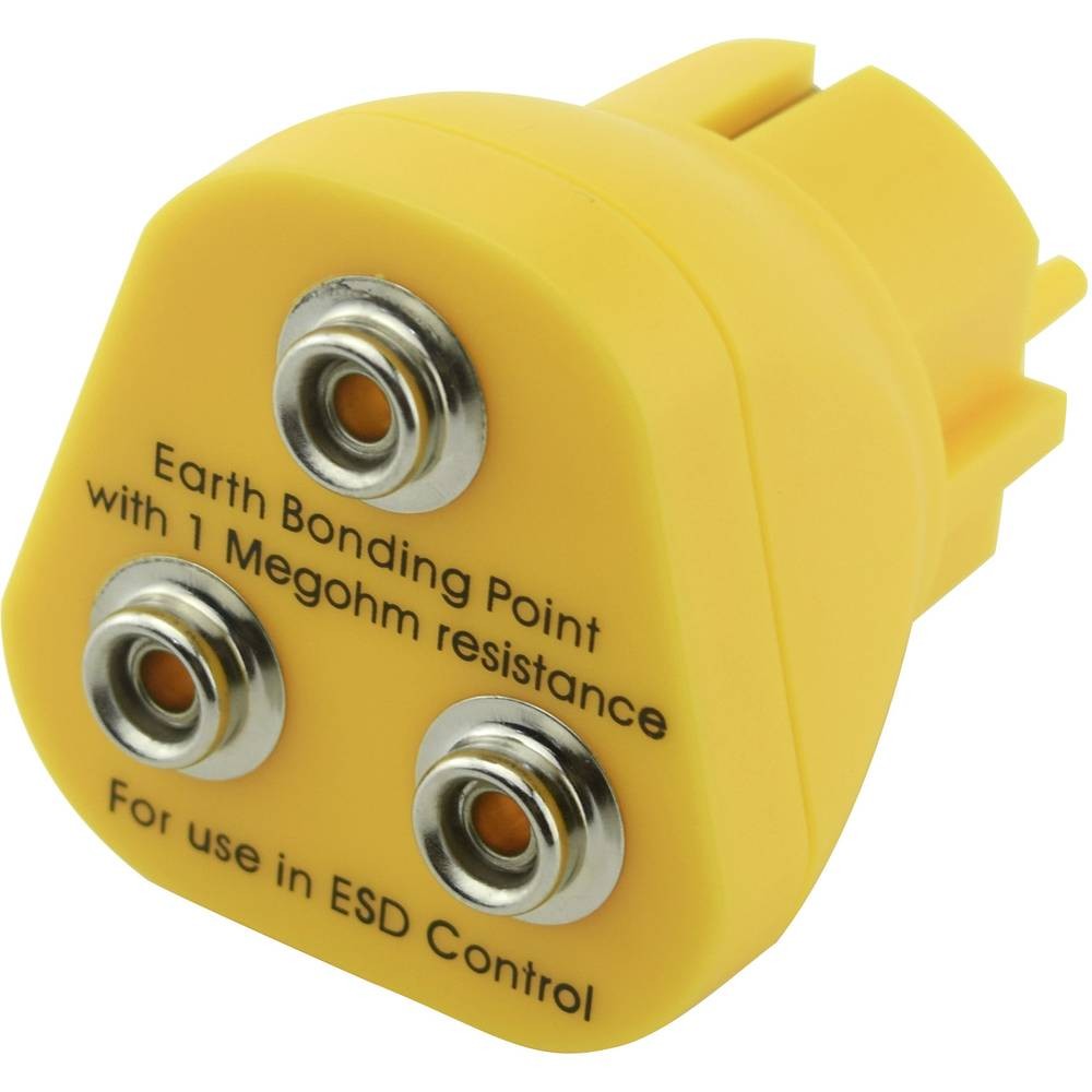 Fiche de mise a la terre ESD Quadrios male 10 mm robuste et durable