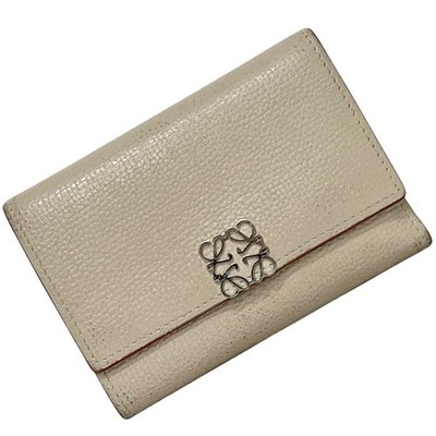 LOEWE Vertical Wallet Medium Anagram Beige Leather Rank AB R8040784