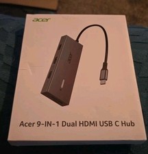 Acer 9 in 1 USB C Hub Dual HDMI Adapter 4K with USB 3.0 SD TF PD for Laptop PC