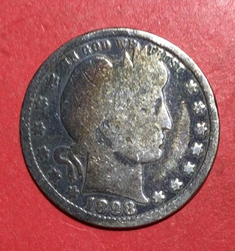 1908 US Barber SILVER Quarter "Philadelphia" Mint! Good Details! Old US Coin!