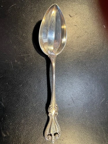 ANTIQUE WALLACE STERLING SILVER TEASPOON FACETED BOWL SHELL HANDLE PIERCED