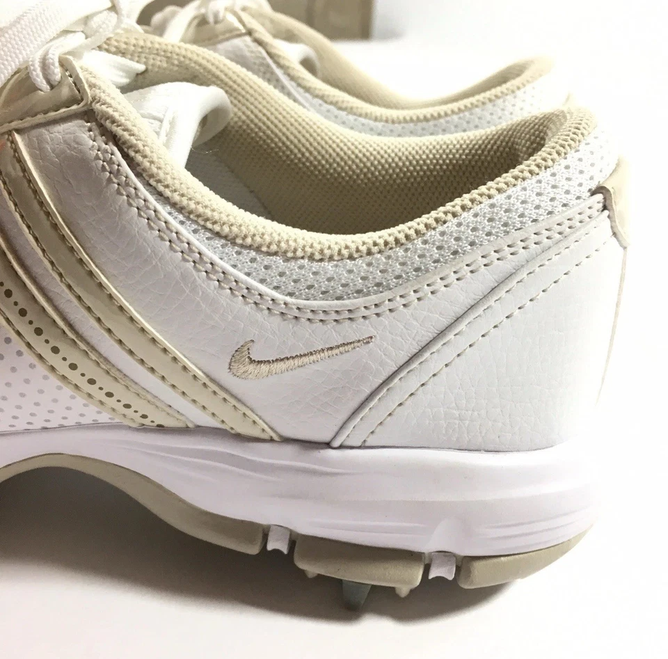 Женские туфли для гольфа Nike Delight Tac 6,5 белые бежевые с мягкими шипами 317622-121 - Изображение 2 из 4