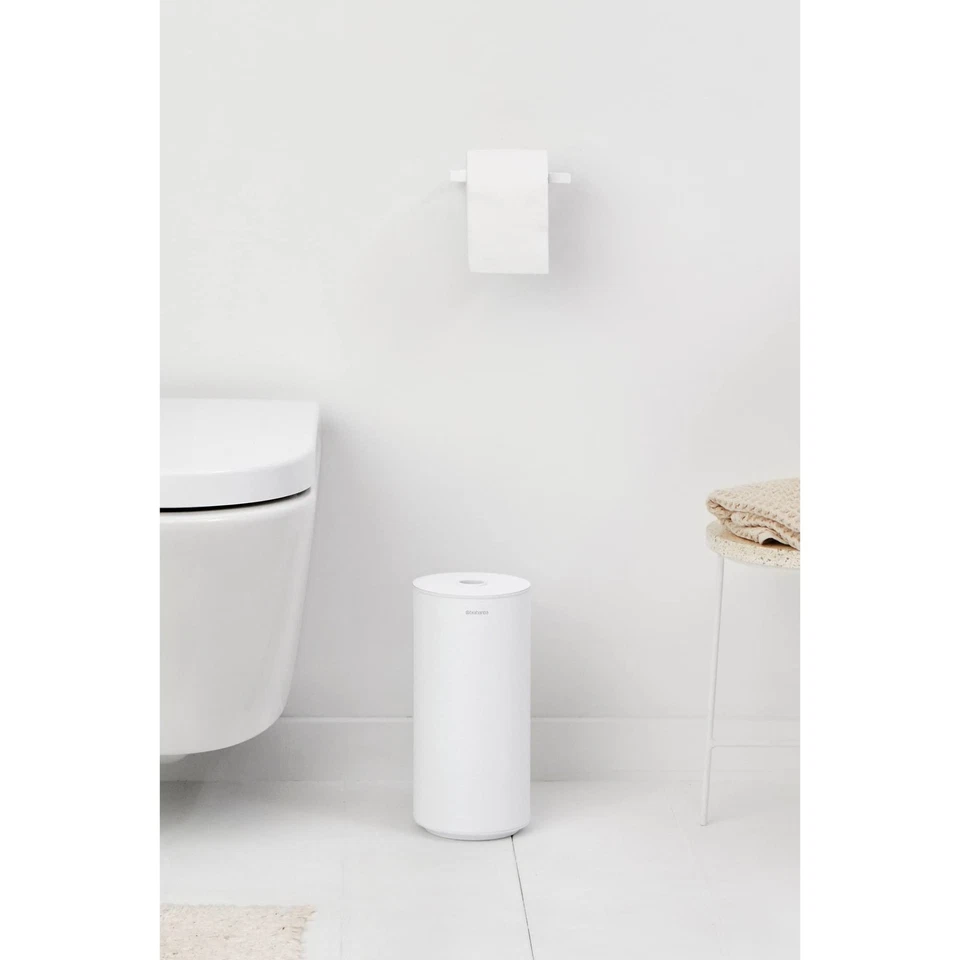 Brabantia Mindset Toilet Roll Dispenser Wall Mount White, Rustproof, Holds 3 ... Foto 2 de 4