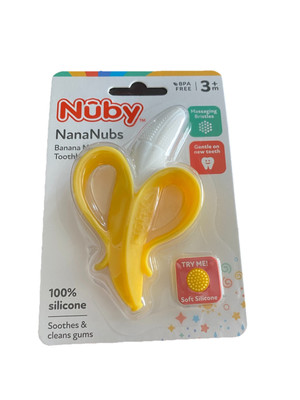 Nuby Nananubs Banana Massaging Teether 1 Count (Pack of 1), Yellow 