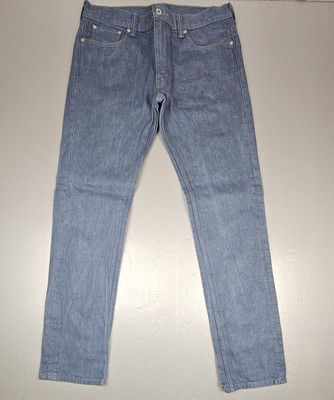 Levis 511 Button Fly Denim Jeans Mens 36x34. Vintage Batwing Blue Gray Wash