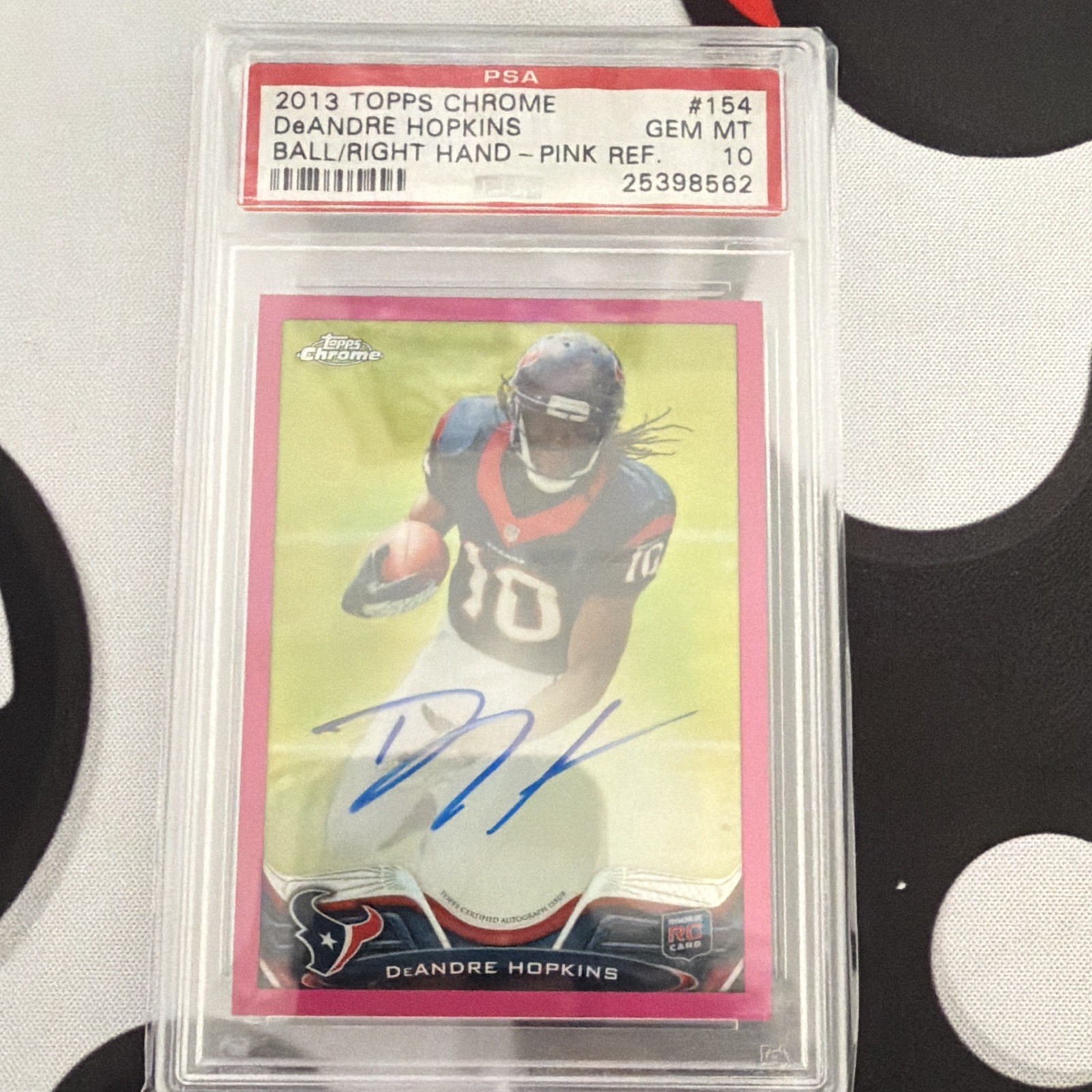 DeAndre Hopkins Topps Chrome #154 Pink Refractor-Autograph