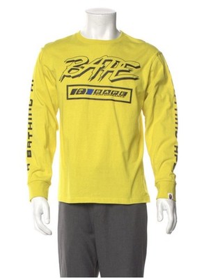 A Bathing Ape Long Sleeve Bape Logo Tee Shirt Medium Yellow | eBay