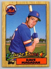1987 Topps #512 Dave Magadan Rookie Card New York Mets. rookie card picture
