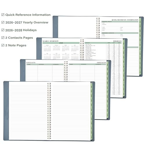 2026 Planner - Business Planner 2026, 3-Tier Schedule Business Planner-Green