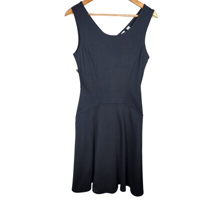 NY&C NWT New York & Company Small Black 100% Cotton Dress Sleeveless Fit Flare